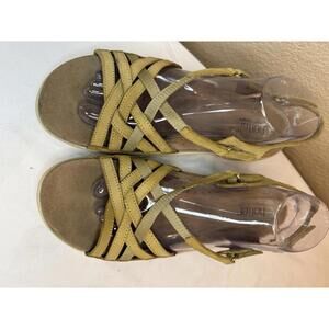HOTTER England Maisie Yellow Size 8 Strappy Leather Sandals Comfort Shoes